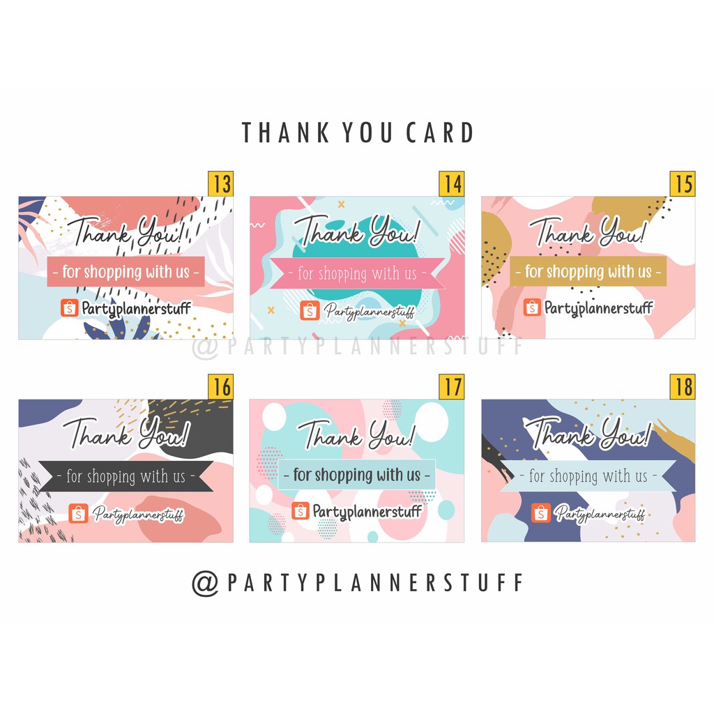 Kartu Ucapan Terima Kasih Online Shop Greeting Card Kartu Paket Olshop Custom Thank You