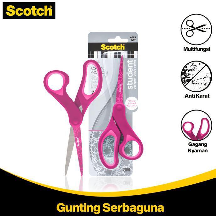 

[[BISA COD]] 3M Scotch Gunting Stainles Steel 7 Inch Student 3M-1427S - Merah Muda