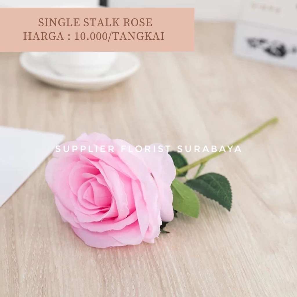 SINGLE STALK ROSE BUNGA PALSU ARTIFICIAL FLOWER MAWAR PREMIUM