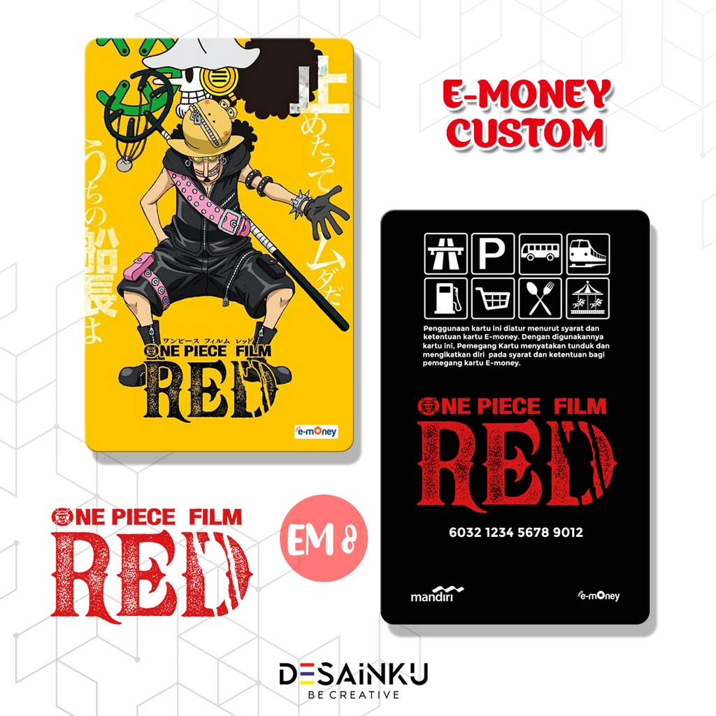 Emoney One Piece RED / Anime / Game / E-Toll Custom / Flazz / Tapcash / brizzi