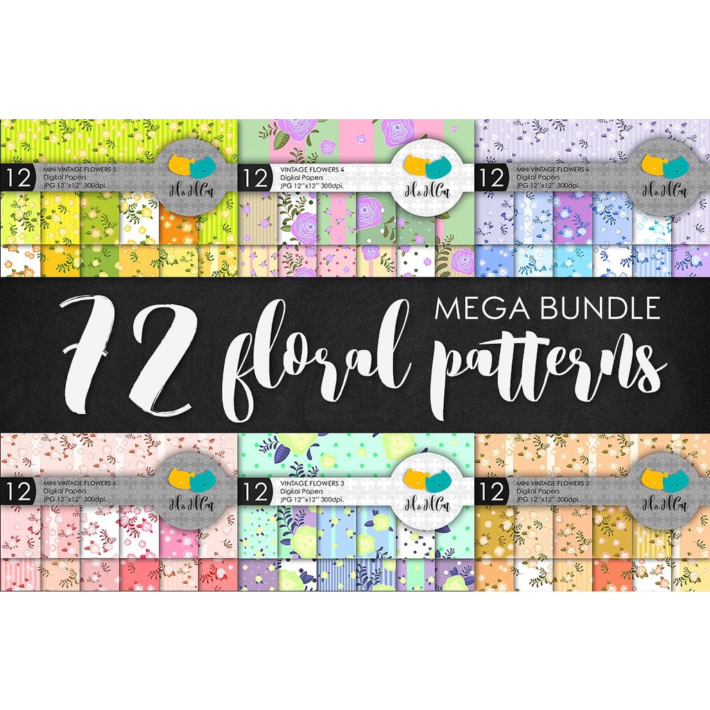 Mega Bundle 72 FloraL Patterns - JPEG Ultra HD