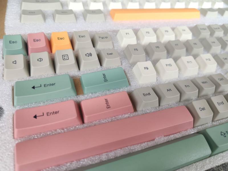 PBT Keycap Sublimasi Retro Industri Pencocokan Warna Abu-abu untuk Keyboard Mekanik Ikbc84 Keycap 980 Keycap