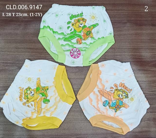 3 pcs celana kodok Pop bayi ukuran besar 6-24M  warna motif  halus unisex  Bawahan bayi sehari hari