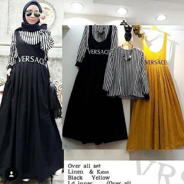 (LINEN) VERSACE SET 2 IN 1 | Set Setelan Berhijab Wanita Murah | hoppipola VG1