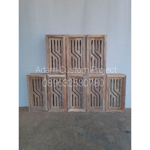 Loster Kayu Jati 2 Muka Fentilasi Udara Bola Balik 40 x 20 cm