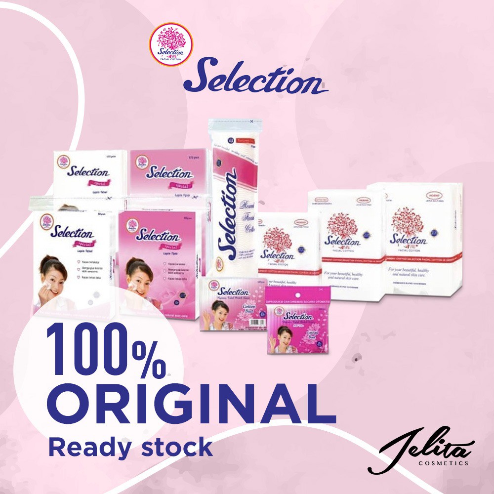 Jelita Cosmetic - SELECTION Kapas | 35gr | 50gr | 75gr | Lapis Tipis | Round