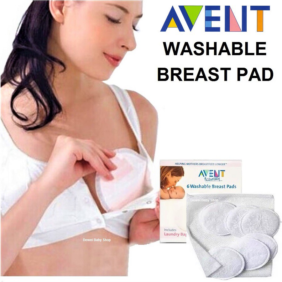 Washable Breast Pad Per 6 Pcs ( Avent BreastPad Pads-Alas Bh Penyerap Asi- Bra Serap Cuci Ulang )