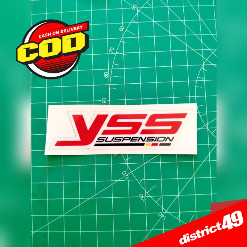 Stiker print and cut laminasi tahan air - Stiker YSS Suspension - Stiker Motor dan Helm