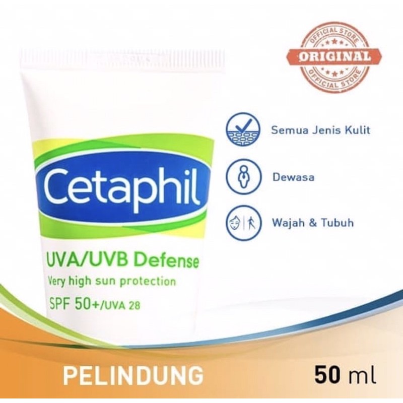 Cetaphil UVa/UVb defence spf 50 50 ml ( perlindungan maximal dari sinar matahari )