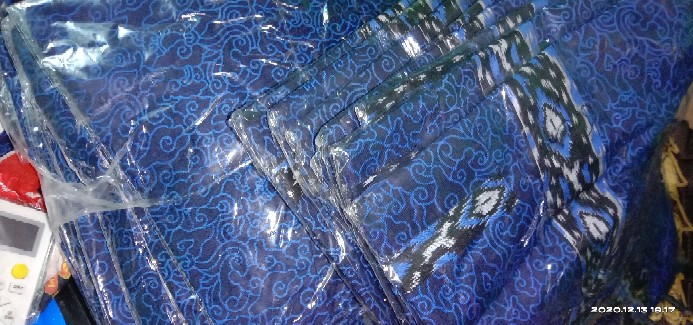 Batik Couple Keluarga Terbaru  Sania Ruffle Ori Ndoro Jowi Dnt Mega Mendung Biru