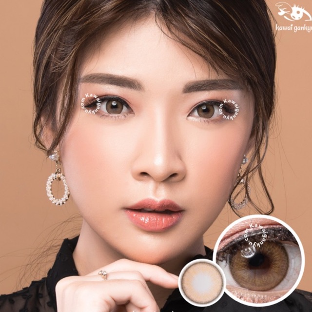 KawaiGankyu Softlens - Princess Seattle Honey Brown (1botol)