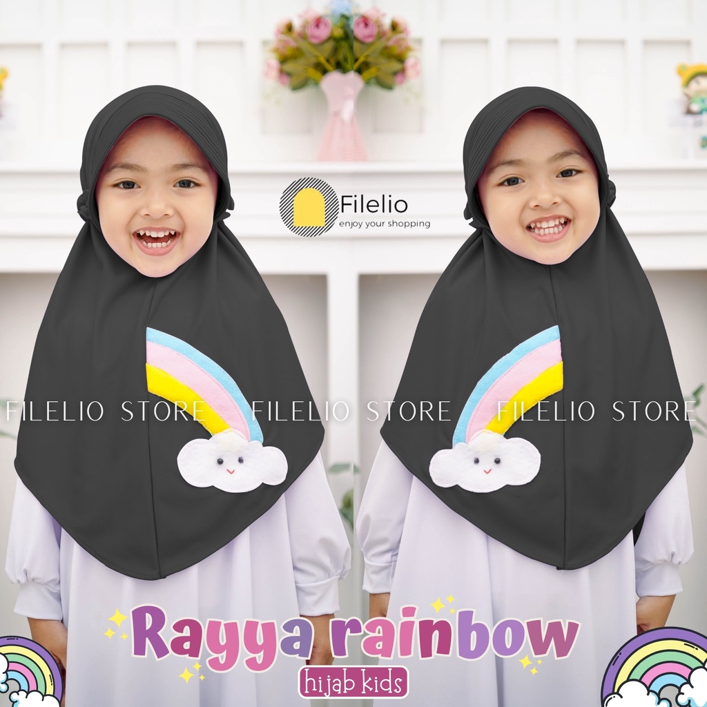 Kerudung Instan Anak TK Rayya Rainbow / Hijab Anak TK Kekinian / Hijab Anak TK Tali Karet / Jilbab Anak Karakter / Jilbab Anak Perempuan / Jilbab Anak Jersey / Kerudung Anak TK / Bergo Anak Jersey / Bergo Anak TK