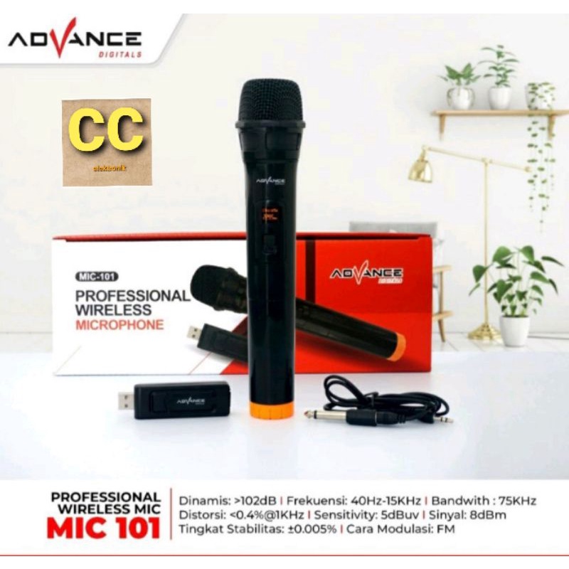 Advance Professional Wireless Microphone Mic 101 MC-101 MC 101 MC - 101 GARANSI RESMI ADVANCE