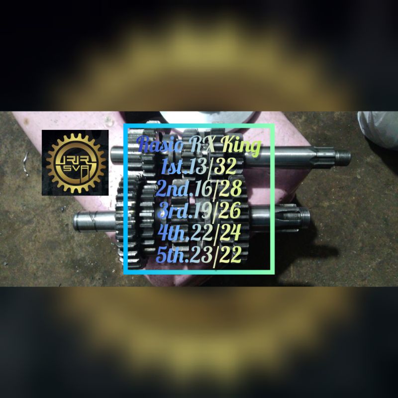 Rasio Racing RX King RX K Drag Road Race 1000m ukuran Gigi 1st.13/32; 2nd.16/28; 3rd.19/26; 4th.22/2