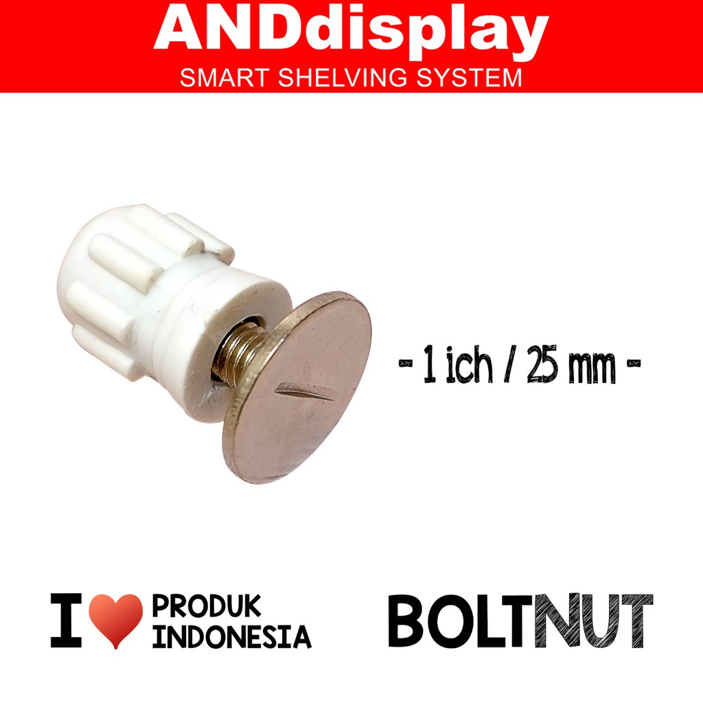 TUTUP PIPA BULAT 1 INCH 25 MM / 2 PCS BOLTNUT ANDDISPLAY