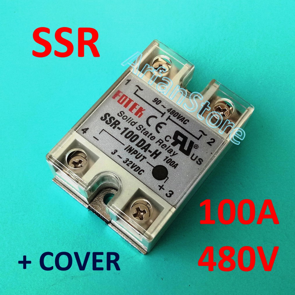 SSR 100A AC 90 - 480V Solid State Relay Input DC 3 - 32V SSR100DAH