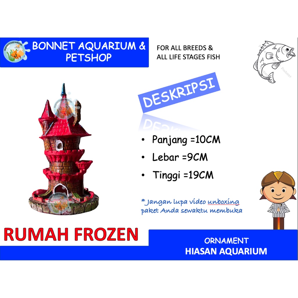 MAINAN HIAS AQUARIUM FIBER RUMAH FROZEN