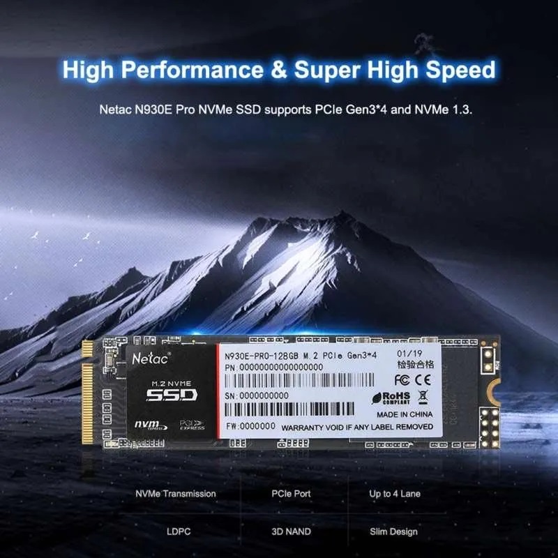 SSD Netac N930E PRO M.2 NVME 2280 Gen 3 x4 - 128GB, 256GB, 512GB