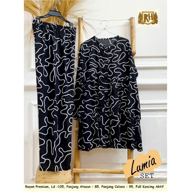 LUMIA SET / ONE SET MURAH / SETELAN RAYON / ONE SET MOTIF GARIS / BTC SOLO / PARAHITA STORE