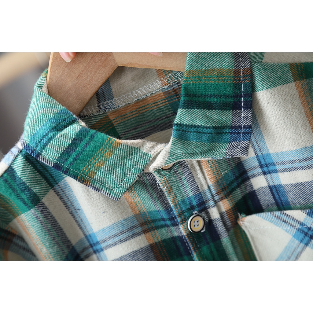 COD kemeja anak laki laki import motif kotak fashion korea import atasan lengan panjang grosir kemeja anak cowok impor baju anak laki laki-4