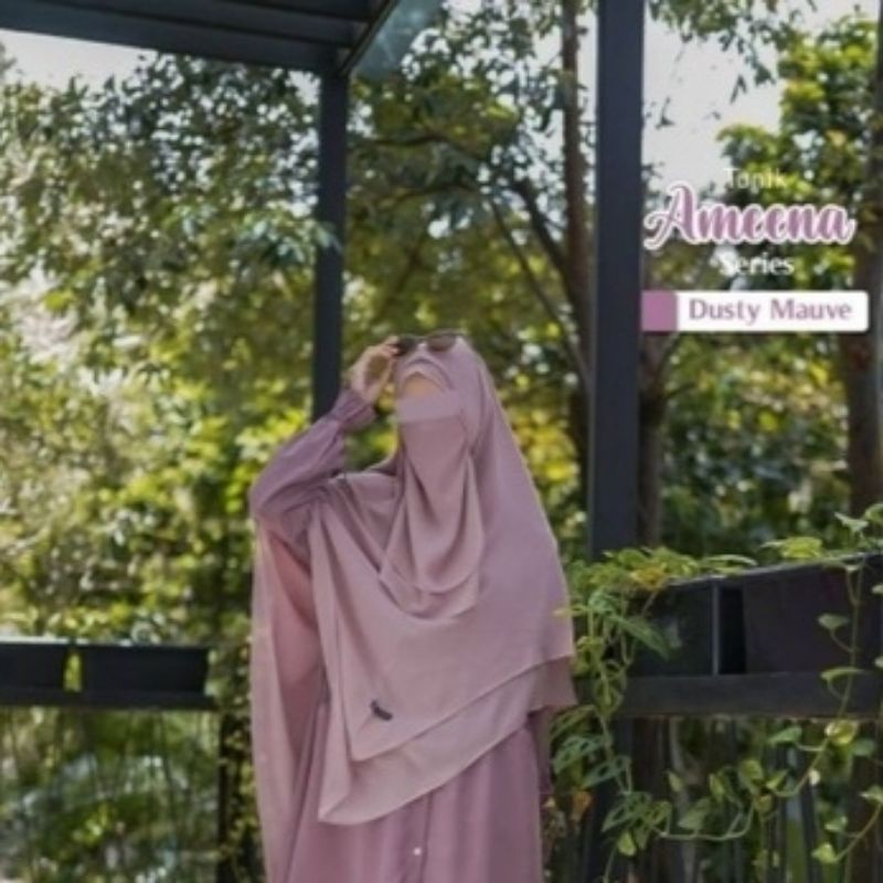 Khimar Lily by Azda | Khimar ceruty 2 layer Hitam GM