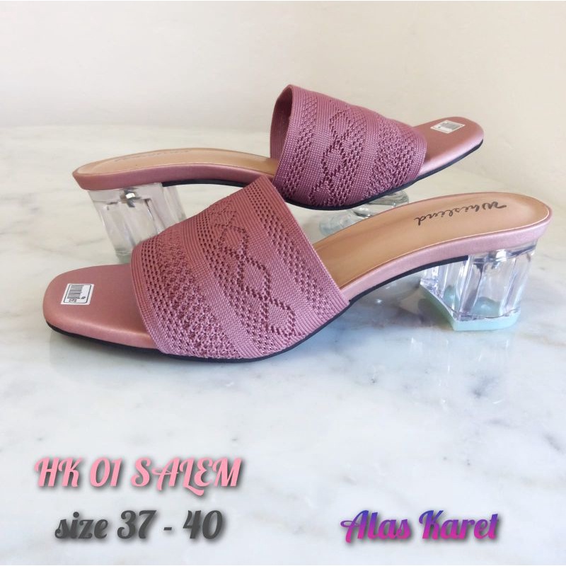 WEDGES SENDAL HAK KACA RAJUT TERLARIS | SENDAL PESTA KONDANGAN HELLS