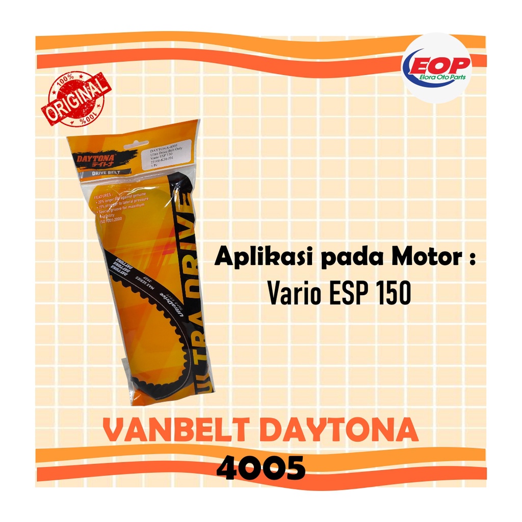 Vanbelt V-Belt only Vario 125 150 ESP 2015 2020 4005 Daytona Orisinil.