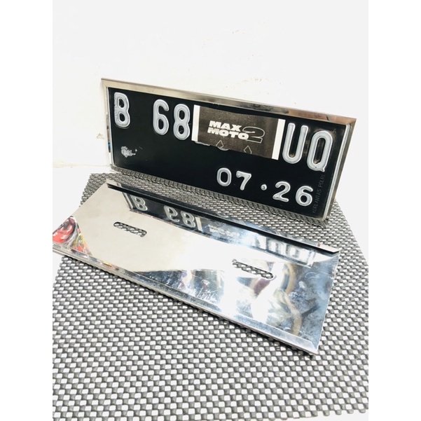 COVER PLAT NOMOR STAINLESS ANTIKARAT UNTUK SEMUA MOTOR
