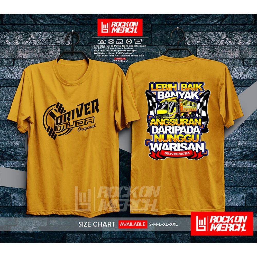 Kaos Baju Mobil FUSO Driver Muda Original Banyak Angsuran Kaos Driver Truk Canter -Rock On -indv
