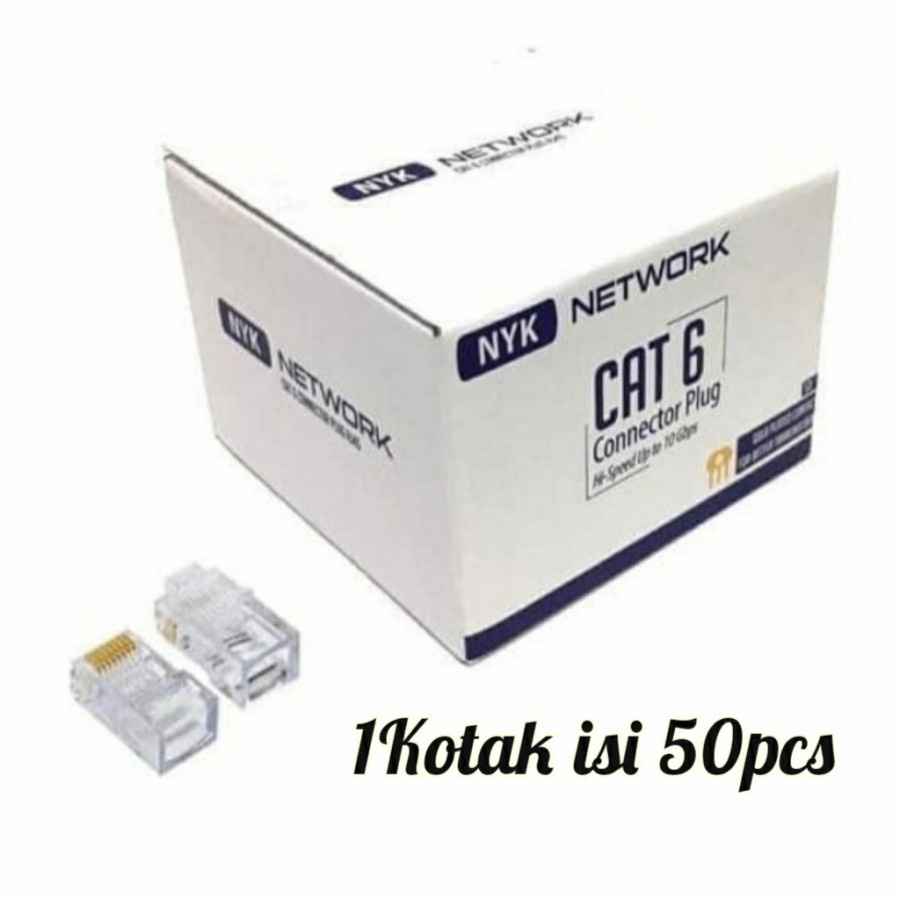 RJ45 CAT 6 NYK CONNECTOR RJ 45 FTP CAT6 ISI 50PCS RJ45 CAT6 FTP