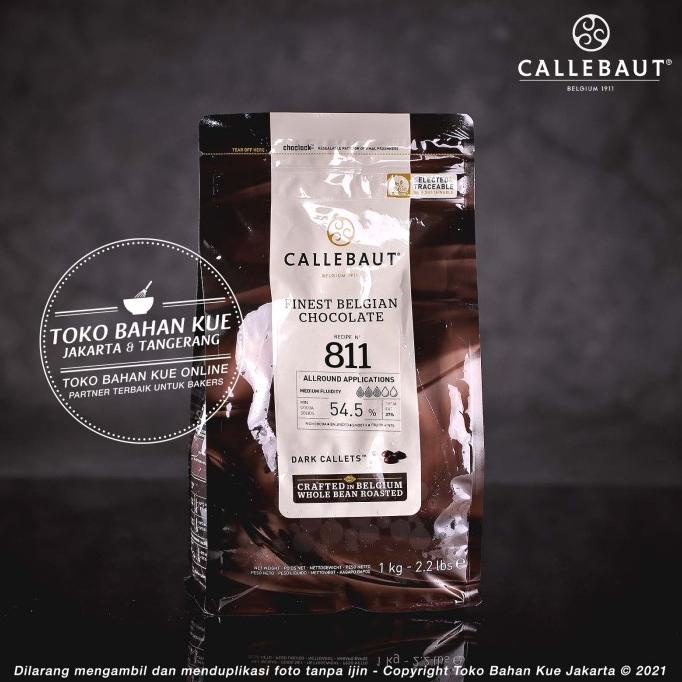 

Callebaut Chocolate Dark 811 Couverture 54,5% 811Nv 1Kg Asli Coklat