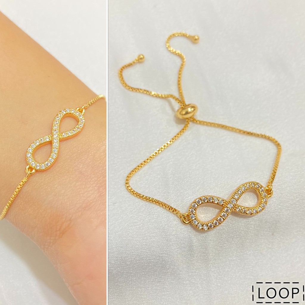 Gelang Wanita Serut Anti Karat Vintage Perhiasan Titanium Asli Berlapis Emas KTA02-4