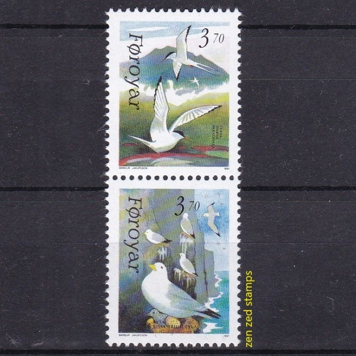 

0262 Perangko Faroe Islands 1991 Faroese Birds 2v Mnh