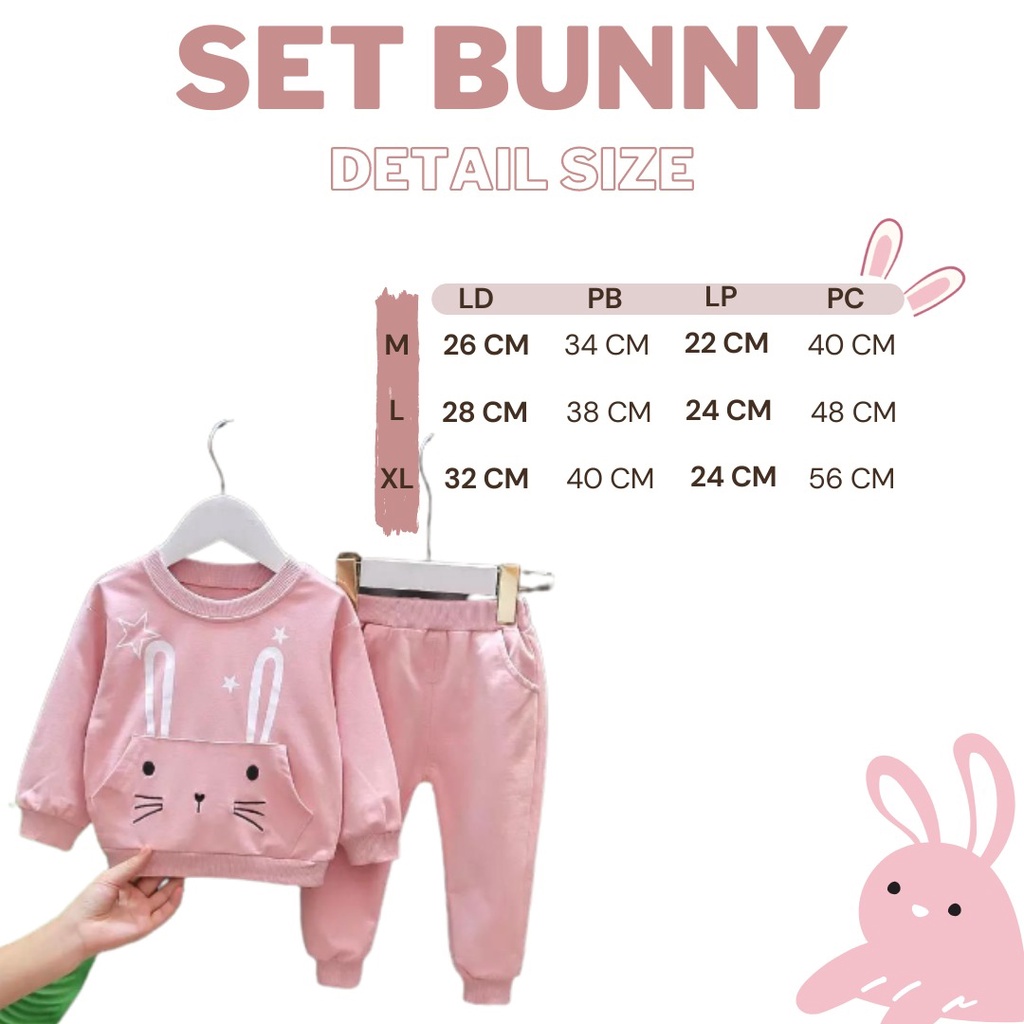 SET SWEATER BUNNY SETELAN ANAK 1-3 Th Setelan Baju Anak