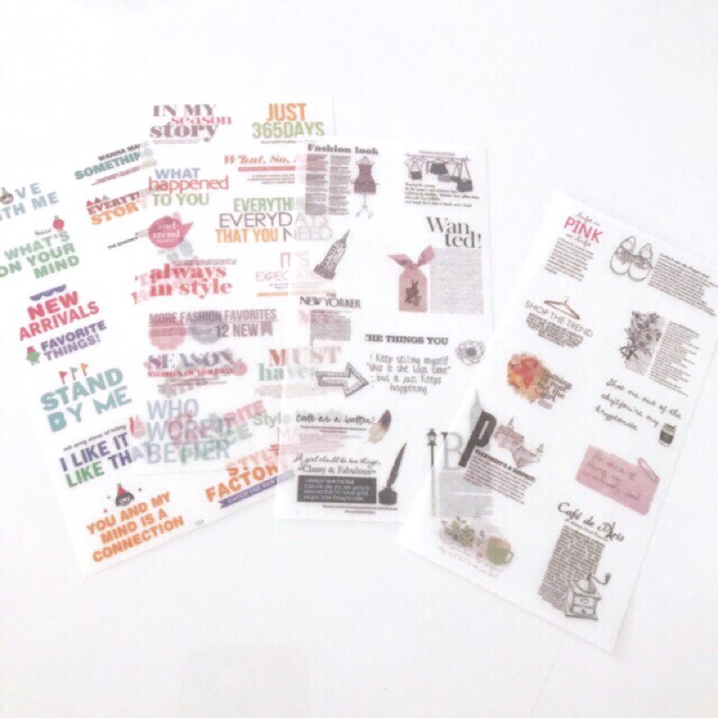 

Text Sticker stiker teks untuk kolase dekorasi bullet journal planner traveler’s notebook