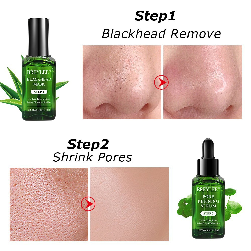 BREYLEE Blackhead Set 1 &amp; 2 ORIGINAL Pembersih Komedo &amp; Pengecil Pori-Pori (2pcs) - step 1 + step 2