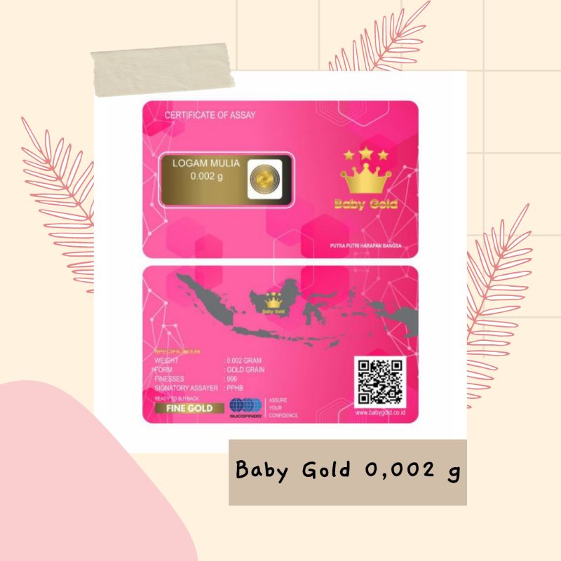 BABY GOLD 0,002 g | Emas Mini 0.002 gram 24 karat | Logam Mulia 0,002g