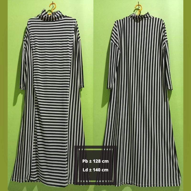 Preloved Gamis Busui Fidelis Dress Ibu Menyusui Daster Jumbo Bahan Jersey Salur Second Seken Bekas P