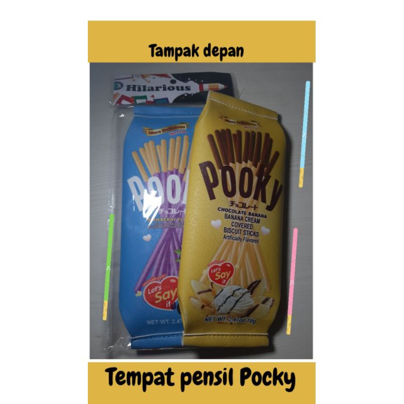 

tempat pensil/tepakpensil motif pocky , tempat pensil imut