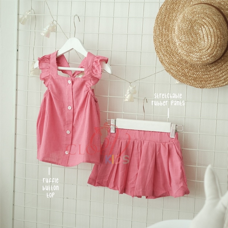 CLOEVKIDS - Nayla One Set T-shirt Baju Atasan Blouse Anak Perempuan Lucu