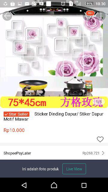 Sticker Dinding Dapur/ Stiker Dapur Motif Mawar
