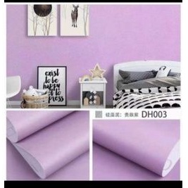WALLPAPER STICKER DINDING TERMURAH UNGU MUDA POLOS