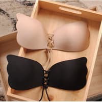 Bra Push Up CUP A B C Beige Black Tempel Backless Tanpa Tali Invisibl GC104