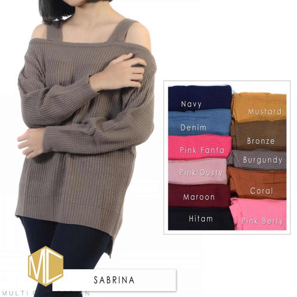DISKON sabrina sweater premium best seller - sweater rajut - baju rajut - baju tebal - baju hangat -