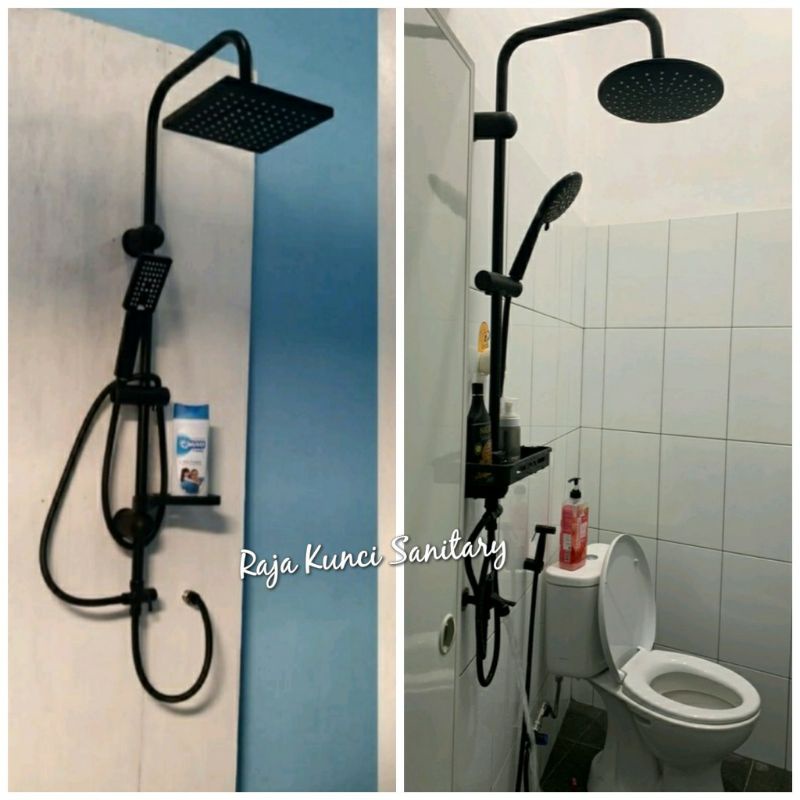 Shower Tiang Black/Hitam/Dingin/Shower Set/Shower Column