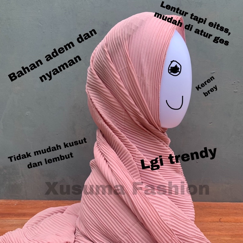 Jilbab Pashmina Plisket Ceruti Baby Doll