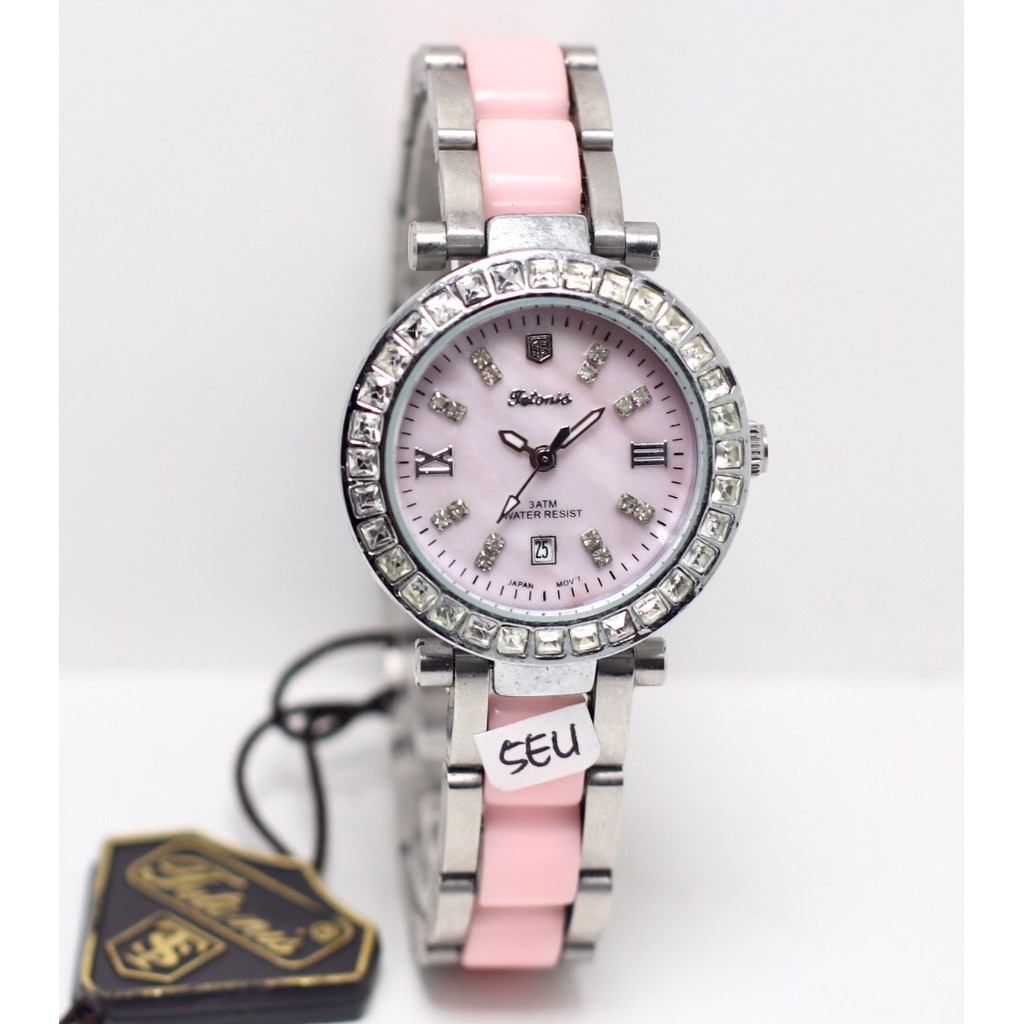 Tetonis TS0709 - Jam Tangan Wanita Murah - Tali Keramik - Anti Air - Analog Quartz - Original