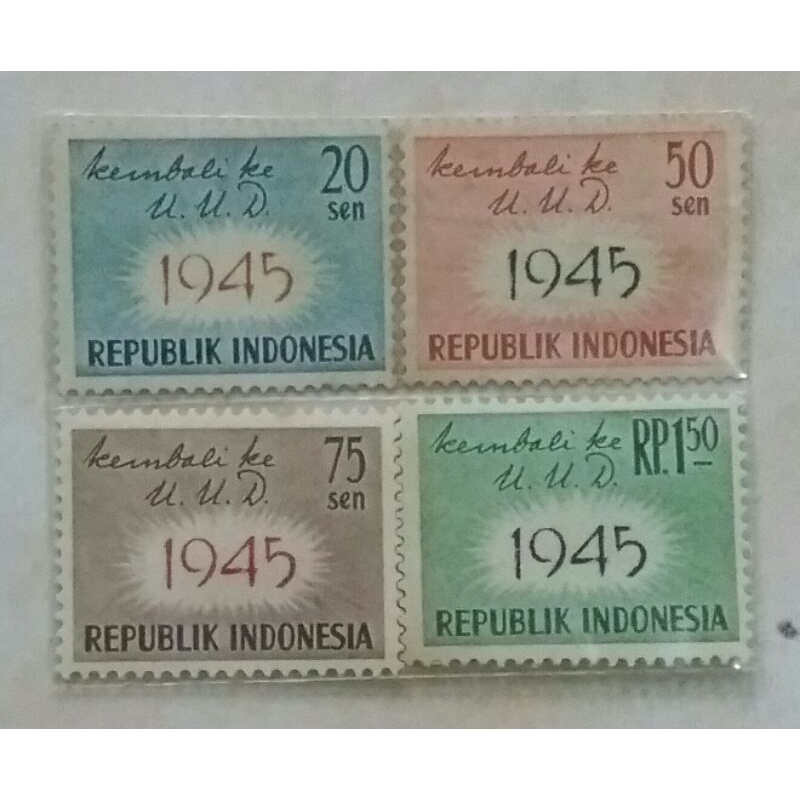 

Perangko Kembali Ke UUD 45 Tahun 1959 Set Lengkap 3pcs Perangko Mint