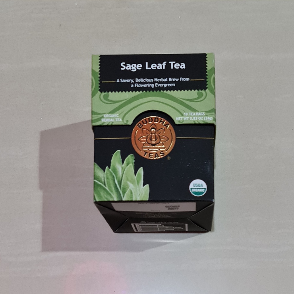 Buddha Teas Organic Sage Leaf Tea From Flowering Evergreen 18 x 1.33 Gram