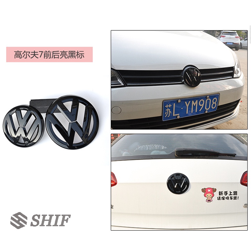 2pcs Stiker Emblem Logo Volkswagen Golf MK6 7 7.5 Warna Hitam Glossy